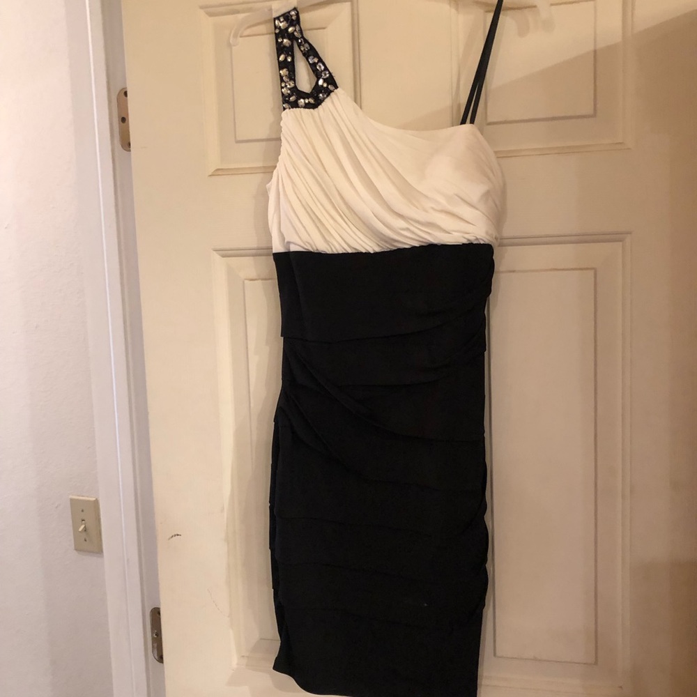 Black and white formal dress